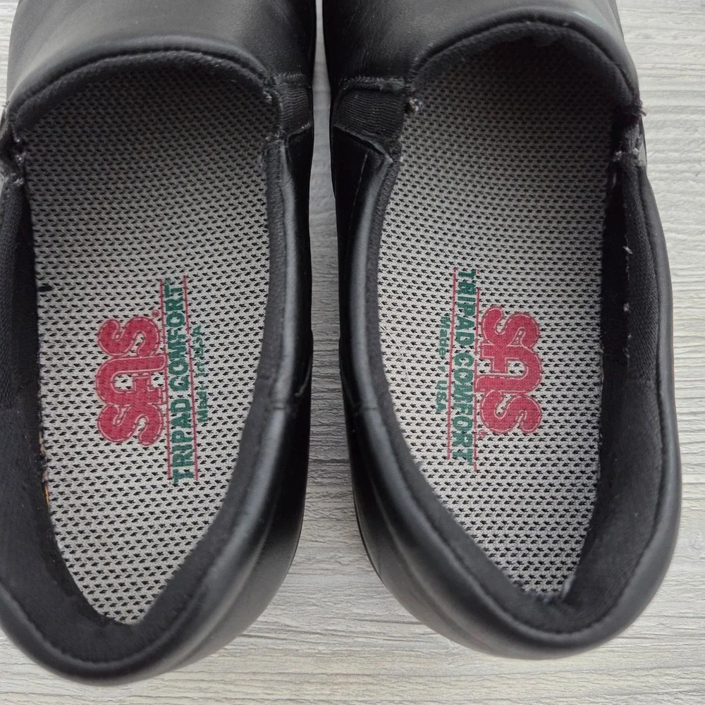 SAS Viva Tripad Comfort Loafers‎ Black Leather Slip On Shoes Womens 8 M